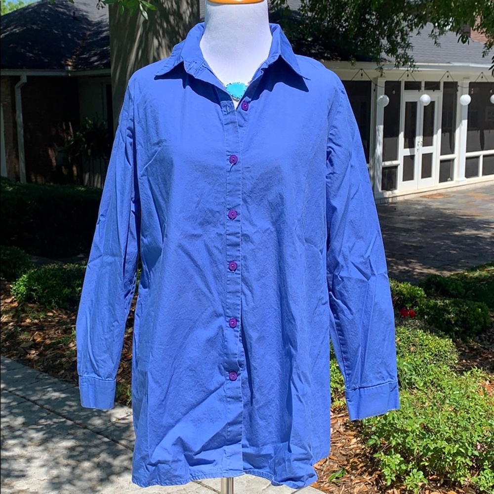 🏷️Take Nine Maternity Blue Button Down Shirt Top S